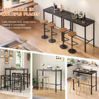 Table de bar PexFix 47 haute, rectangulaire, noire pour café, cuisine et salle d'étude