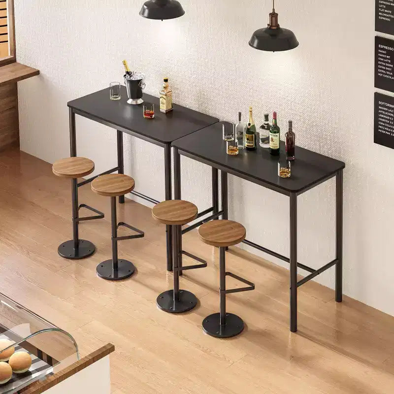 Table de bar PexFix 47 haute, rectangulaire, noire pour café, cuisine et salle d'étude