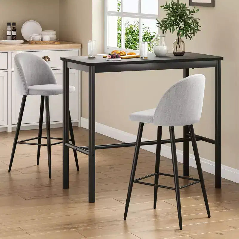 Table de bar PexFix 47 haute, rectangulaire, noire pour café, cuisine et salle d'étude