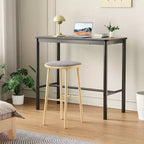 Table de bar PexFix 47 haute, rectangulaire, noire pour café, cuisine et salle d'étude