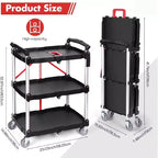 Chariot de service pliant GustoWave pour bureau, bar, maison, cuisine, rangement