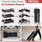 Chariot de service pliant GustoWave pour bureau, bar, maison, cuisine, rangement