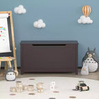 Coffre à jouets en bois pour enfants avec couvercle à charnière de sécurité, pour les 2 ans et plus (blanc)