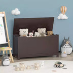 Coffre à jouets en bois pour enfants avec couvercle à charnière de sécurité, pour les 2 ans et plus (blanc)