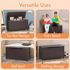 Coffre à jouets en bois pour enfants avec couvercle à charnière de sécurité, pour les 2 ans et plus (blanc)