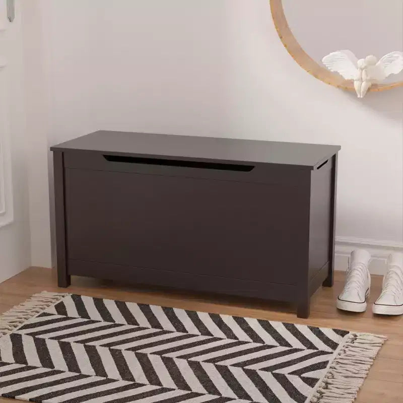 Coffre à jouets en bois pour enfants avec couvercle à charnière de sécurité, pour les 2 ans et plus (blanc)