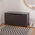 Coffre à jouets en bois pour enfants avec couvercle à charnière de sécurité, pour les 2 ans et plus (blanc)