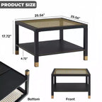 Table basse Probe Hues en verre, avec plateau trempé à accents dorés et structure en métal