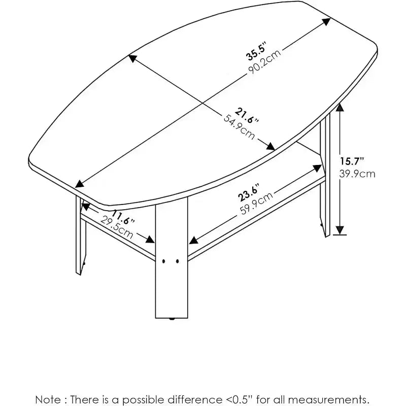 Table basse style minimaliste Summit Adventure, Table à café expresso moderne, Petite table basse de salon