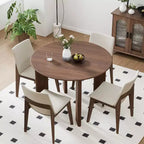 PexFix Table à manger de ferme 42 en bois massif de noyer avec plateau rond en bois pour salles à manger modernes et réunions de famille