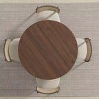 PexFix Table à manger de ferme 42 en bois massif de noyer avec plateau rond en bois pour salles à manger modernes et réunions de famille