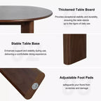 PexFix Table à manger de ferme 42 en bois massif de noyer avec plateau rond en bois pour salles à manger modernes et réunions de famille