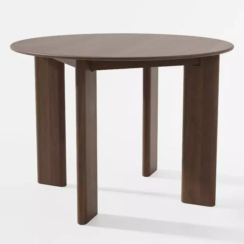PexFix Table à manger de ferme 42 en bois massif de noyer avec plateau rond en bois pour salles à manger modernes et réunions de famille