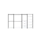 HomeStock - Système de placard en composite de bois blanc de 77,7 po (H) x 143 po (L) pour rangement universel avec bacs de rangement