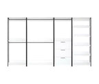 HomeStock - Système de placard en composite de bois blanc de 77,7 po (H) x 143 po (L) pour rangement universel avec bacs de rangement