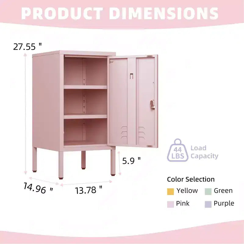 Table d'appoint de chambre moderne minimaliste avec 2 étagères réglables, design anti-basculement, meuble de rangement multiple