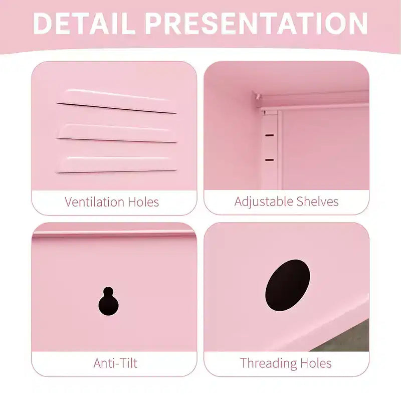 Table d'appoint de chambre moderne minimaliste avec 2 étagères réglables, design anti-basculement, meuble de rangement multiple