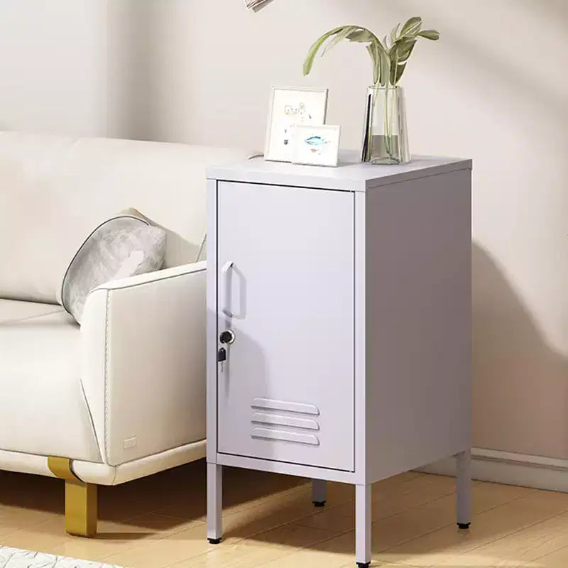 Table d'appoint de chambre moderne minimaliste avec 2 étagères réglables, design anti-basculement, meuble de rangement multiple