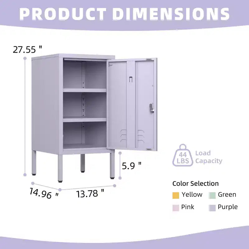 Table d'appoint de chambre moderne minimaliste avec 2 étagères réglables, design anti-basculement, meuble de rangement multiple