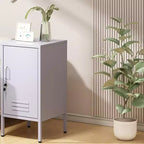 Table d'appoint de chambre moderne minimaliste avec 2 étagères réglables, design anti-basculement, meuble de rangement multiple