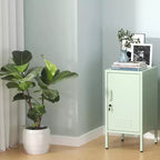 Table d'appoint de chambre moderne minimaliste avec 2 étagères réglables, design anti-basculement, meuble de rangement multiple