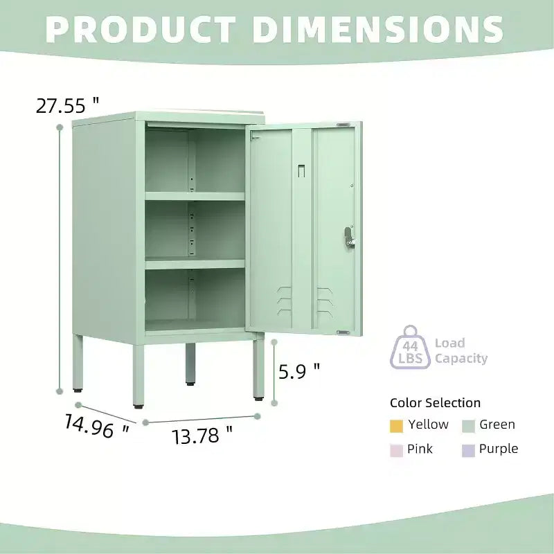 Table d'appoint de chambre moderne minimaliste avec 2 étagères réglables, design anti-basculement, meuble de rangement multiple