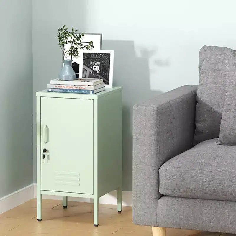 Table d'appoint de chambre moderne minimaliste avec 2 étagères réglables, design anti-basculement, meuble de rangement multiple