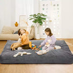 Pouf géant 2 en 1, Grands poufs, Coussins de sol convertibles pour adultes, Lit pouf géant
