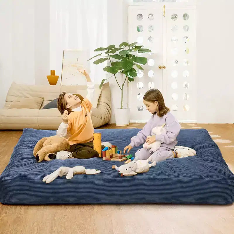 Pouf géant 2 en 1, Grands poufs, Coussins de sol convertibles pour adultes, Lit pouf géant