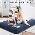 Pouf géant 2 en 1, Grands poufs, Coussins de sol convertibles pour adultes, Lit pouf géant