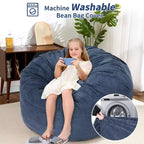 Pouf géant 2 en 1, Grands poufs, Coussins de sol convertibles pour adultes, Lit pouf géant