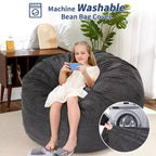 Pouf géant 2 en 1, Grands poufs, Coussins de sol convertibles pour adultes, Lit pouf géant