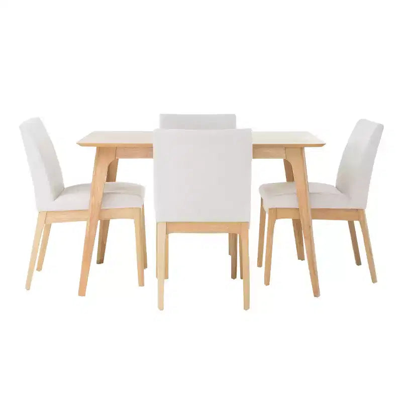 Ensemble de salle à manger GDFStudio Brittany 5 pièces de style milieu de siècle avec rembourrage en tissu