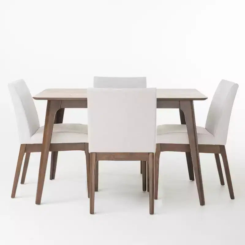 Ensemble de salle à manger GDFStudio Brittany 5 pièces de style milieu de siècle avec rembourrage en tissu