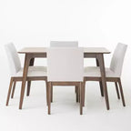 Ensemble de salle à manger GDFStudio Brittany 5 pièces de style milieu de siècle avec rembourrage en tissu