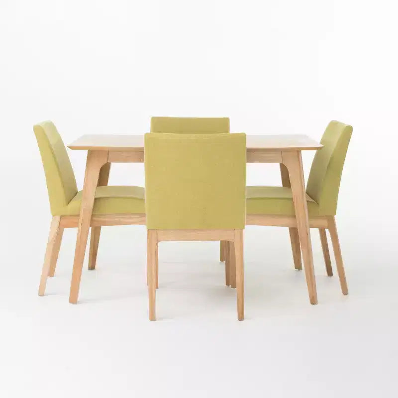 Ensemble de salle à manger GDFStudio Brittany 5 pièces de style milieu de siècle avec rembourrage en tissu
