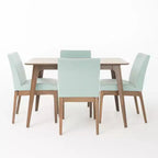 Ensemble de salle à manger GDFStudio Brittany 5 pièces de style milieu de siècle avec rembourrage en tissu