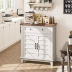 Meuble de rangement rustique 31,5 avec étagères réglables à 3 niveaux, organisateur d'entrée de style ferme avec portes à lattes, conception étanche pour la cuisine