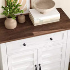 Meuble de rangement rustique 31,5 avec étagères réglables à 3 niveaux, organisateur d'entrée de style ferme avec portes à lattes, conception étanche pour la cuisine