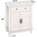 Meuble de rangement rustique 31,5 avec étagères réglables à 3 niveaux, organisateur d'entrée de style ferme avec portes à lattes, conception étanche pour la cuisine