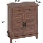 Meuble de rangement rustique 31,5 avec étagères réglables à 3 niveaux, organisateur d'entrée de style ferme avec portes à lattes, conception étanche pour la cuisine
