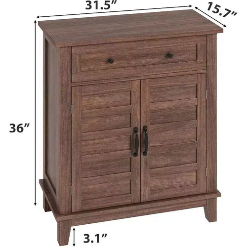Meuble de rangement rustique 31,5 avec étagères réglables à 3 niveaux, organisateur d'entrée de style ferme avec portes à lattes, conception étanche pour la cuisine