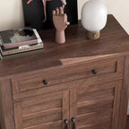 Meuble de rangement rustique 31,5 avec étagères réglables à 3 niveaux, organisateur d'entrée de style ferme avec portes à lattes, conception étanche pour la cuisine
