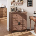 Meuble de rangement rustique 31,5 avec étagères réglables à 3 niveaux, organisateur d'entrée de style ferme avec portes à lattes, conception étanche pour la cuisine