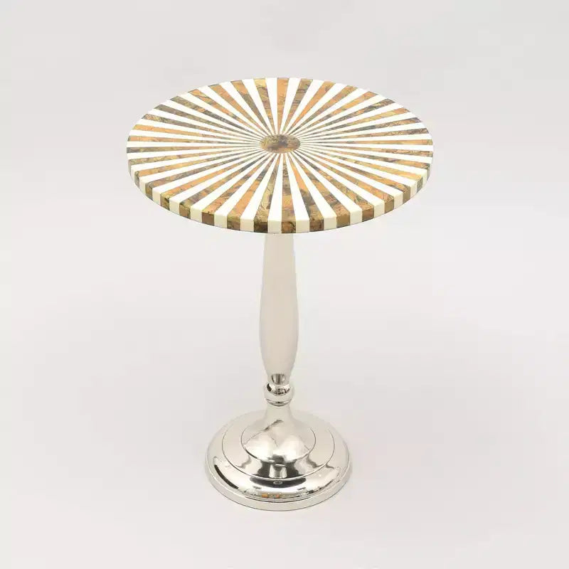 GDFStudio Simon Table d'appoint ronde moderne en aluminium de 21 po