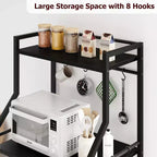 Étagère de cuisine autoportante, support à micro-ondes à 5 niveaux avec panier métallique et pieds réglables, station de café industrielle de 128,78 cm de hauteur