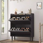Meuble à chaussures 2 tiroirs COZONY avec étagère réglable, organisateur de rangement de chaussures dissimulé avec tiroir basculant pour entrée, couloir et salon