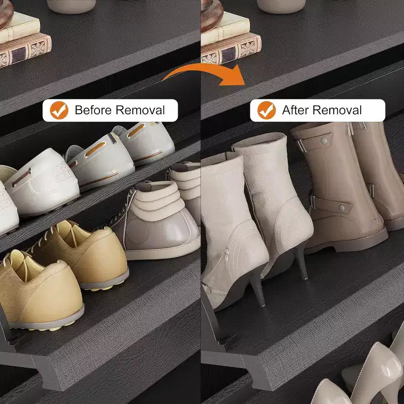 Meuble à chaussures 2 tiroirs COZONY avec étagère réglable, organisateur de rangement de chaussures dissimulé avec tiroir basculant pour entrée, couloir et salon