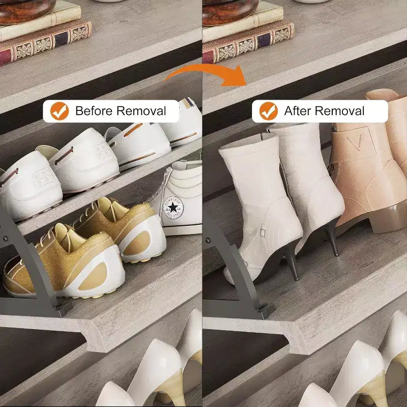 Meuble à chaussures 2 tiroirs COZONY avec étagère réglable, organisateur de rangement de chaussures dissimulé avec tiroir basculant pour entrée, couloir et salon