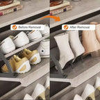 Meuble à chaussures 2 tiroirs COZONY avec étagère réglable, organisateur de rangement de chaussures dissimulé avec tiroir basculant pour entrée, couloir et salon